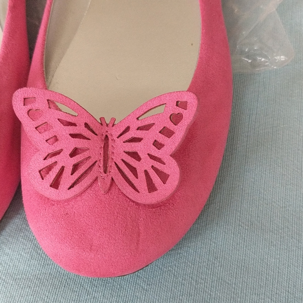 New Old Navy pink butterfly flats in a siz - Picture 2 of 5